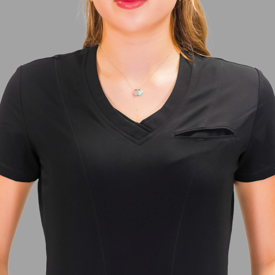 Filipina Quirúrgica Negra Mujer, Scrubs Antifluido Est. 300