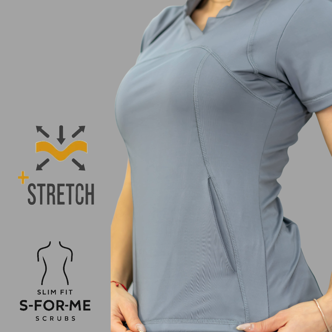 Filipina Quirúrgica 910 Gris Medio Mujer, Super Stretch, Scrubs 910