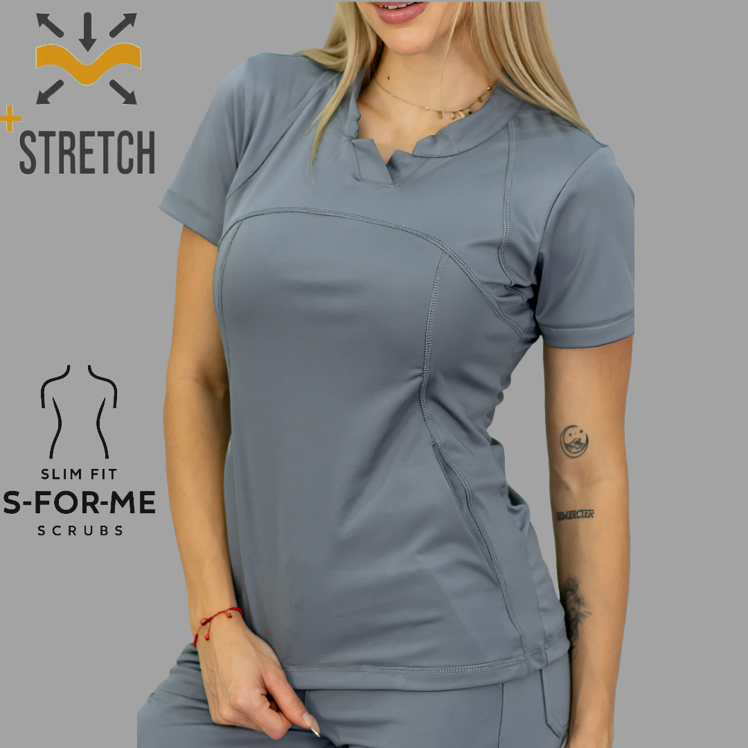 Filipina Quirúrgica 910 Gris Medio Mujer, Super Stretch, Scrubs 910