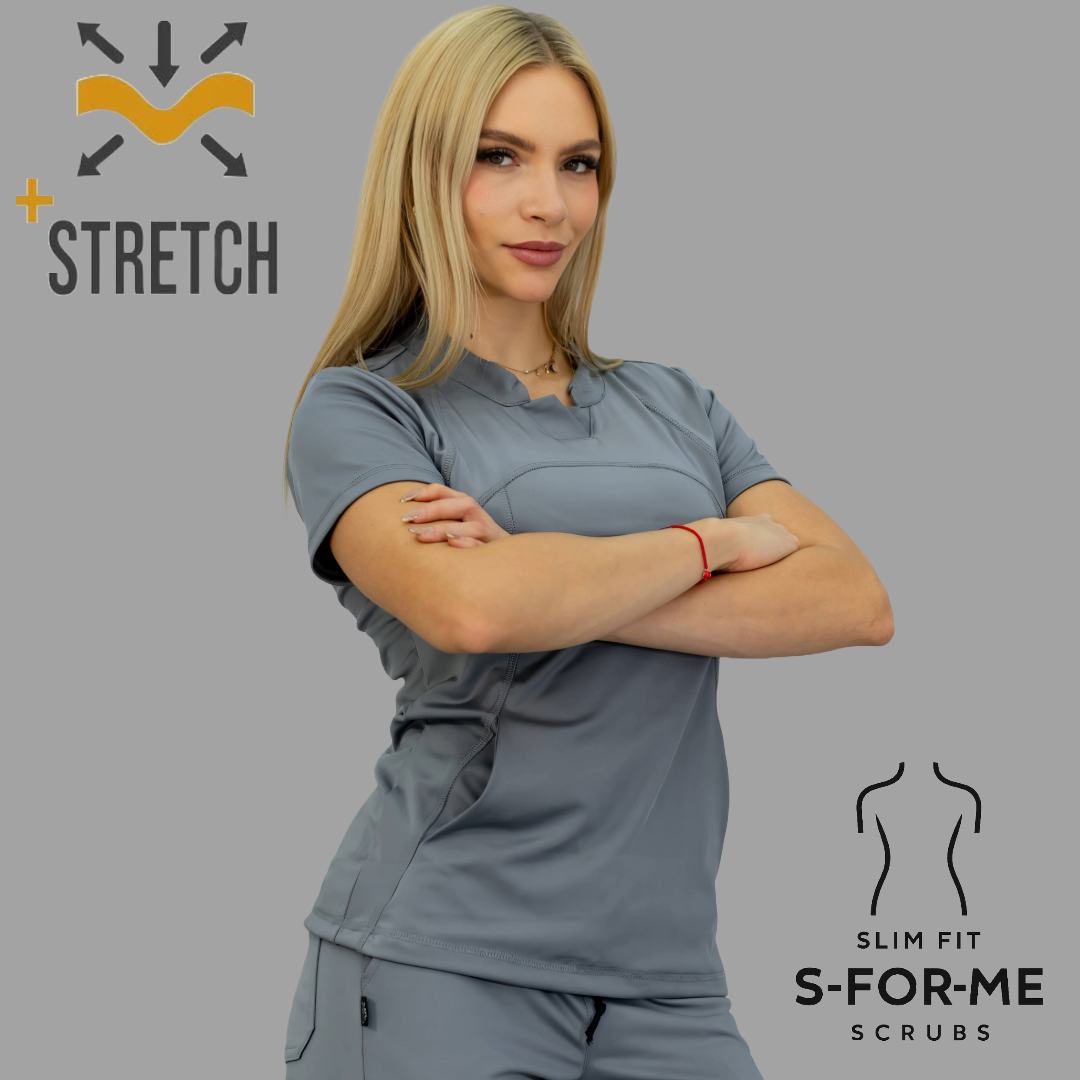 Filipina Quirúrgica 910 Gris Medio Mujer, Super Stretch, Scrubs 910