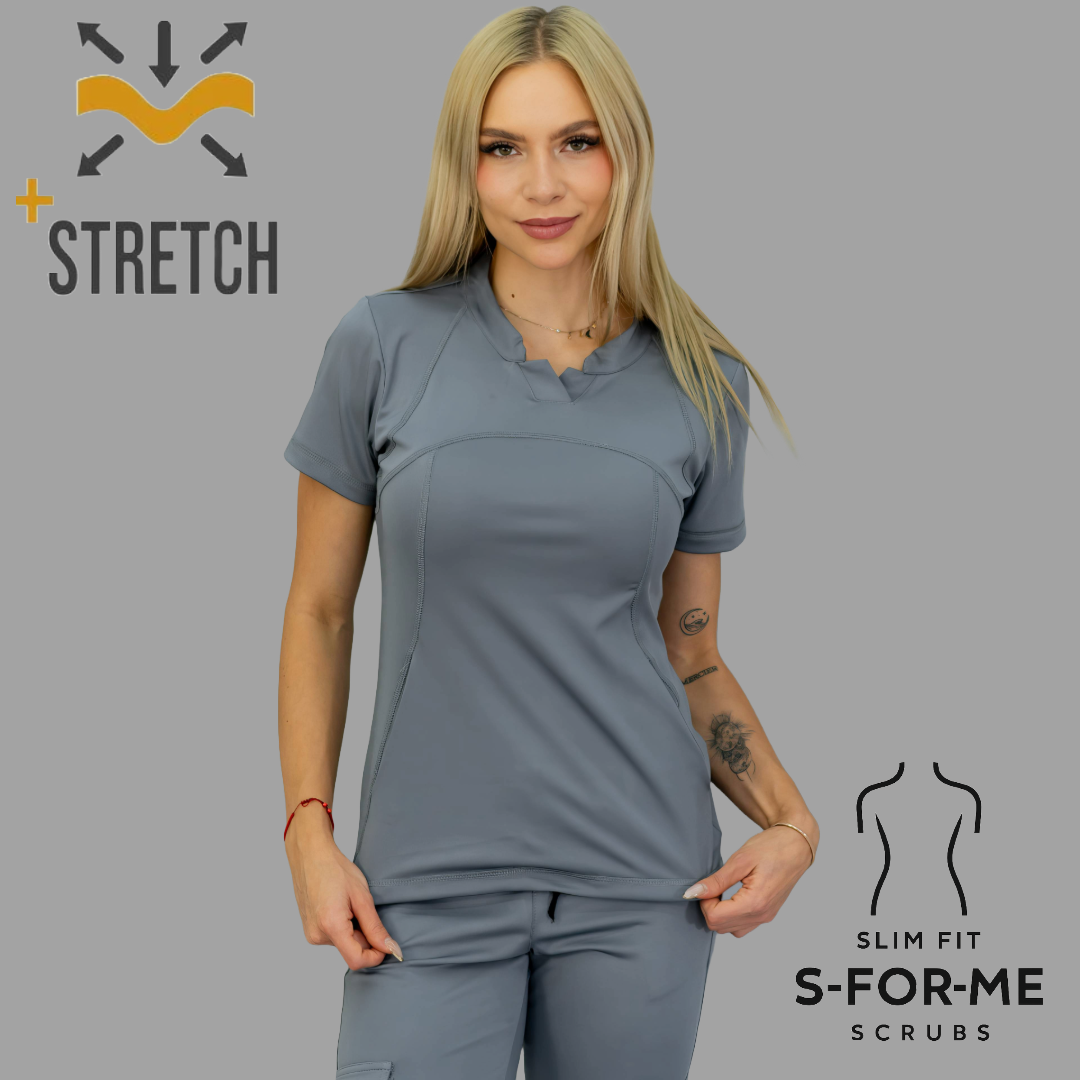 Filipina Quirúrgica 910 Gris Medio Mujer, Super Stretch, Scrubs 910