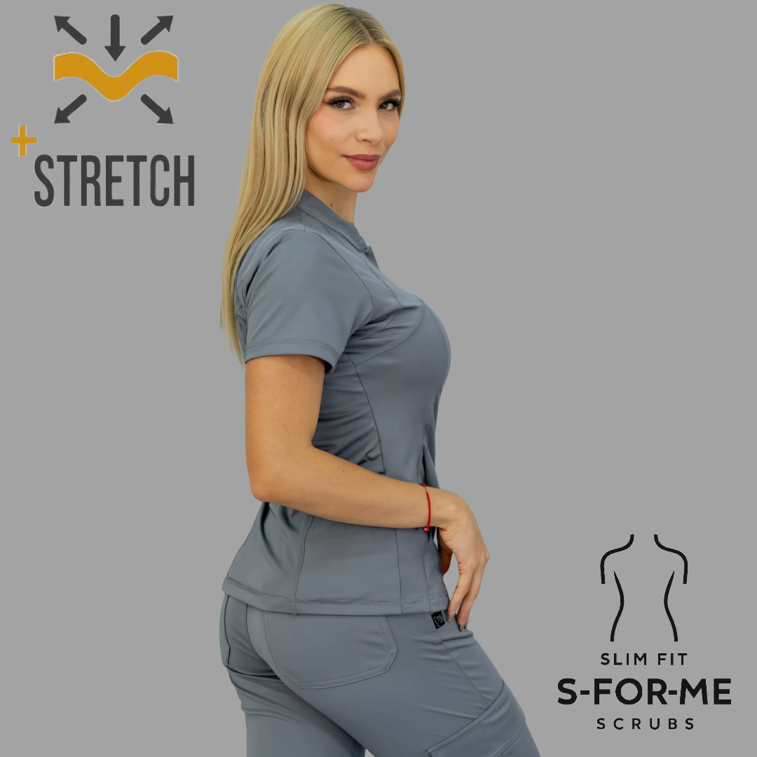Filipina Quirúrgica 910 Gris Medio Mujer, Super Stretch, Scrubs 910