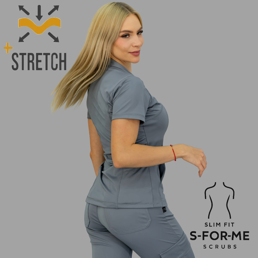 Filipina Quirúrgica 910 Gris Medio Mujer, Super Stretch, Scrubs 910