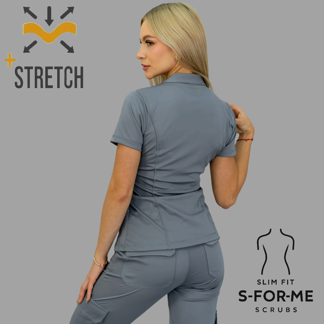 Filipina Quirúrgica 910 Gris Medio Mujer, Super Stretch, Scrubs 910
