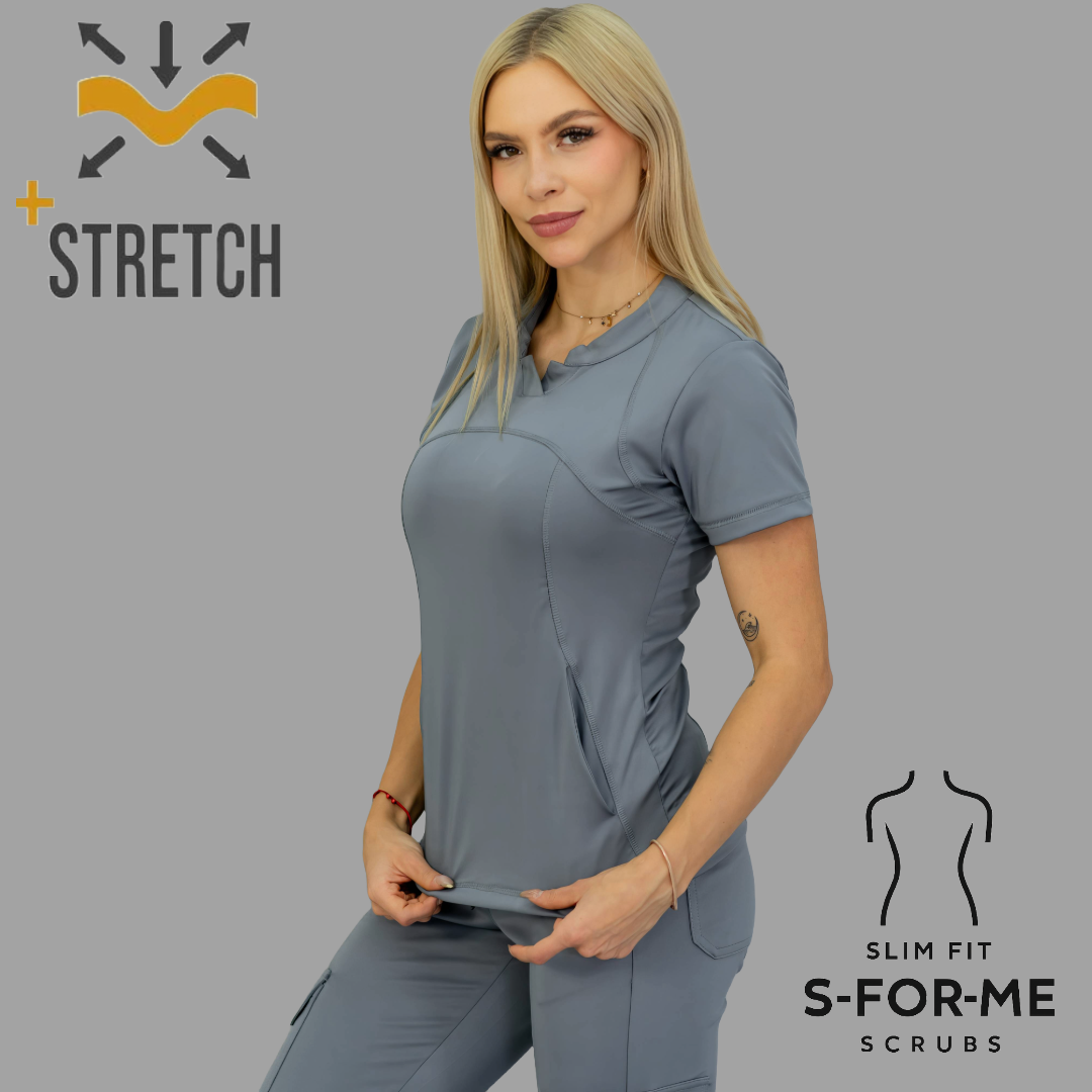 Filipina Quirúrgica 910 Gris Medio Mujer, Super Stretch, Scrubs 910