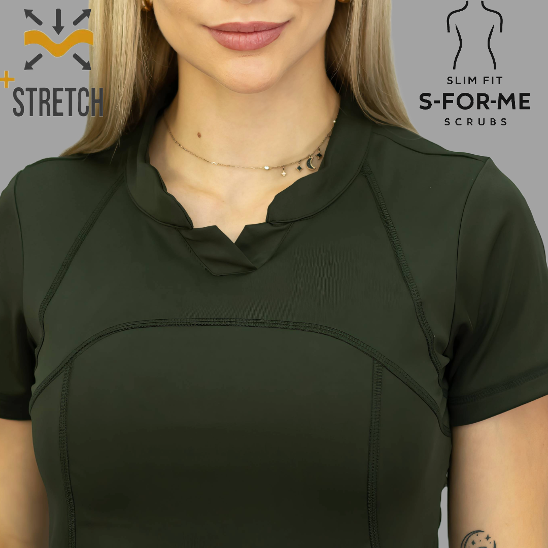 Filipina Quirúrgica 910 Verde Olivo Mujer, Super Stretch, Scrubs 910