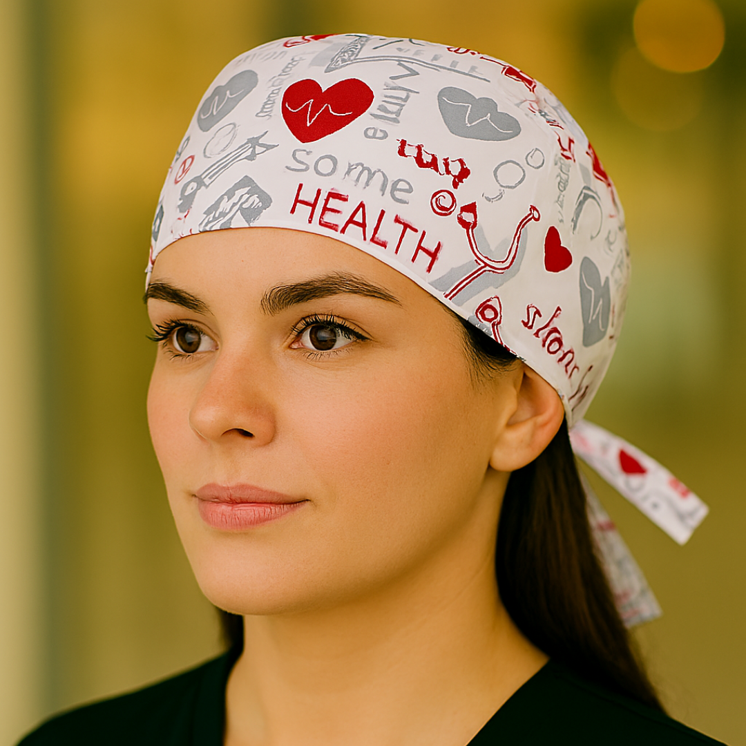 Gorro Quirúrgico Estampado Sforme Health rojo/gris