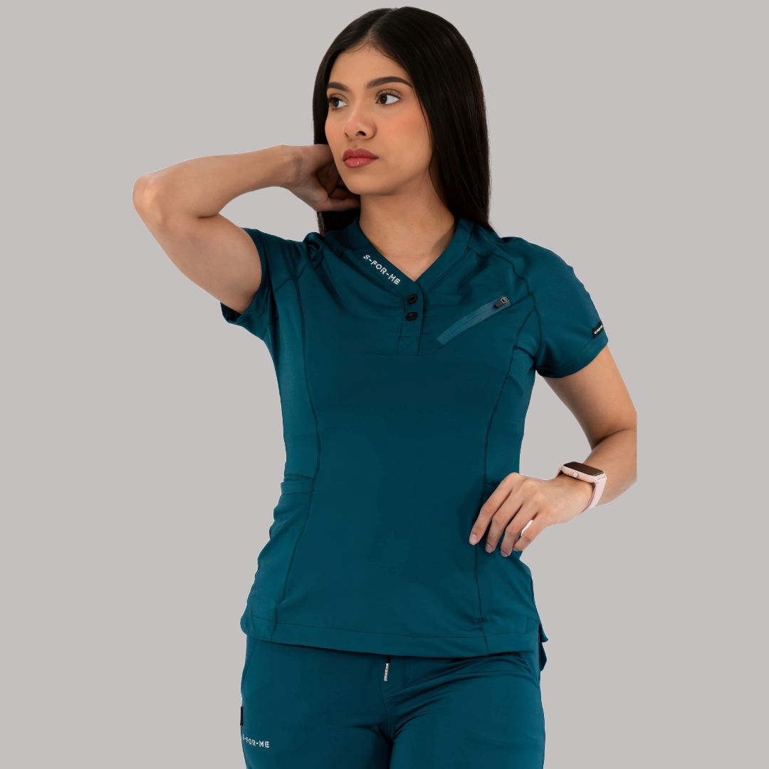 Filipina Quirúrgica Super Stretch Azul Caribe Mujer, Scrubs 905