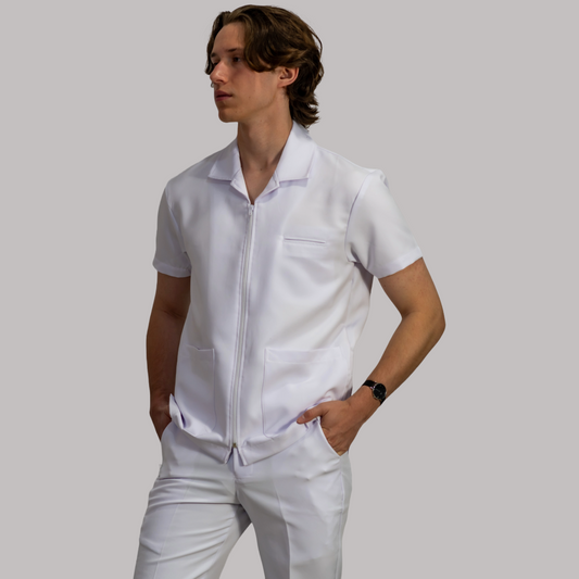 Filipina Hombre Blanca Alviero cuello sport Con Cierre Antifluido