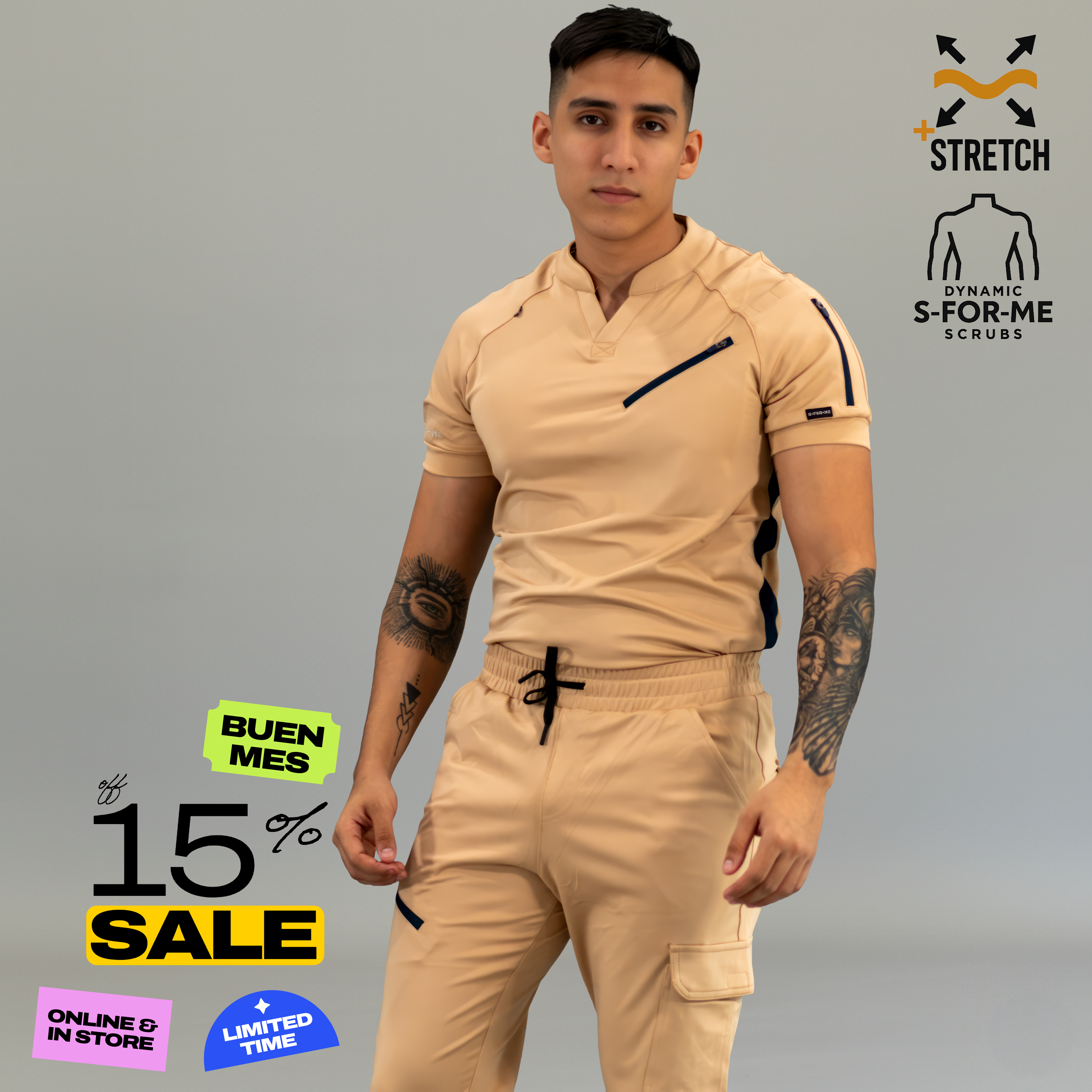 S-FOR-ME Scrubs Hombre 905 Super Stretch, Slim