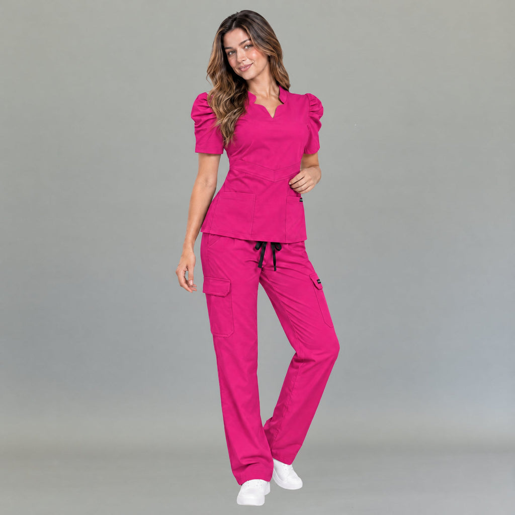 Pantalón Quirúrgico Mujer 940 Rosa Fucsia Super Stretch | Cargo recto — vista 5 de 7