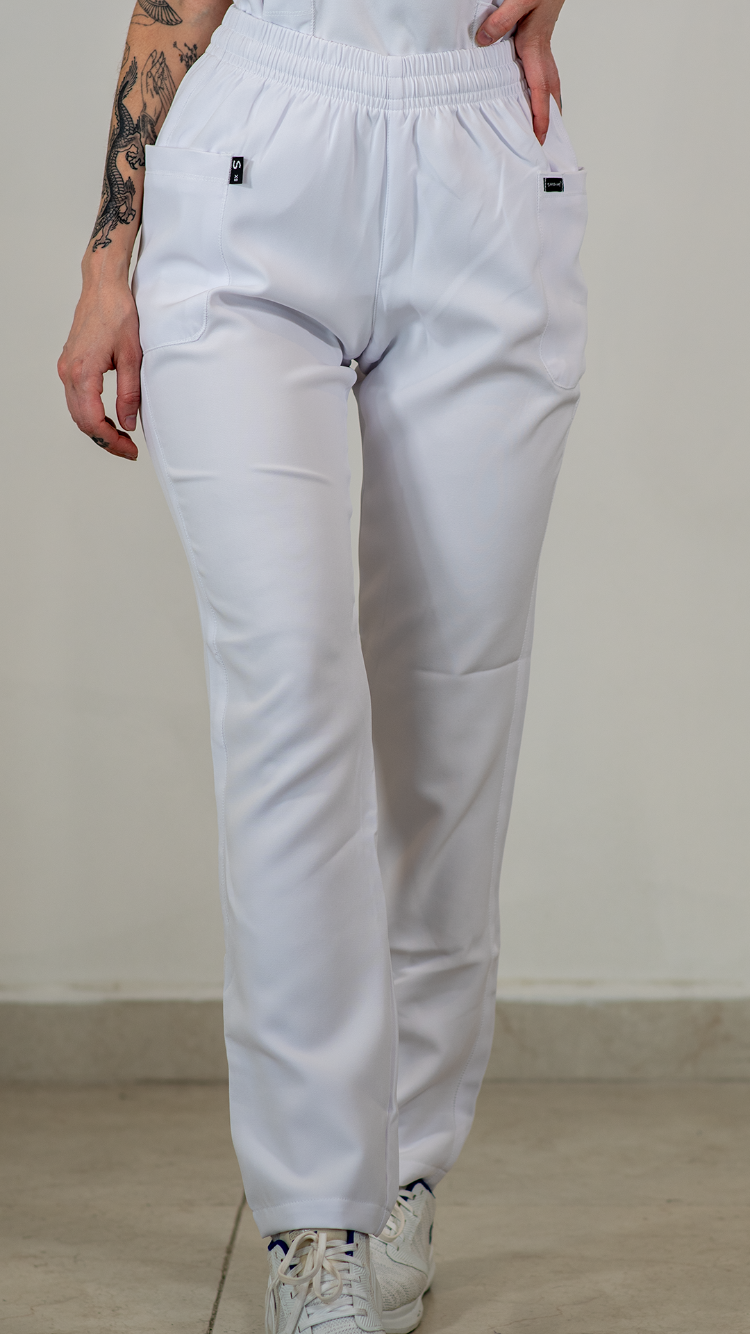Pantalon Mujer 401 2 Bolsas FW Blanco.