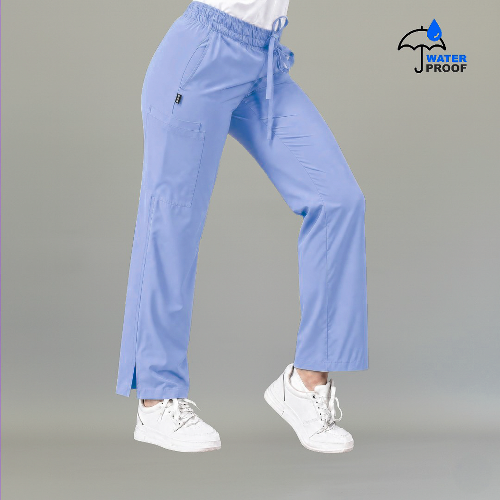 Pantalón 502 Pierna Amplia Quirúrgico Mujer Azul Plumbago Antifluido Relaxed