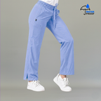 Pantalón 502 Pierna Amplia Quirúrgico Mujer Azul Plumbago Antifluido Relaxed