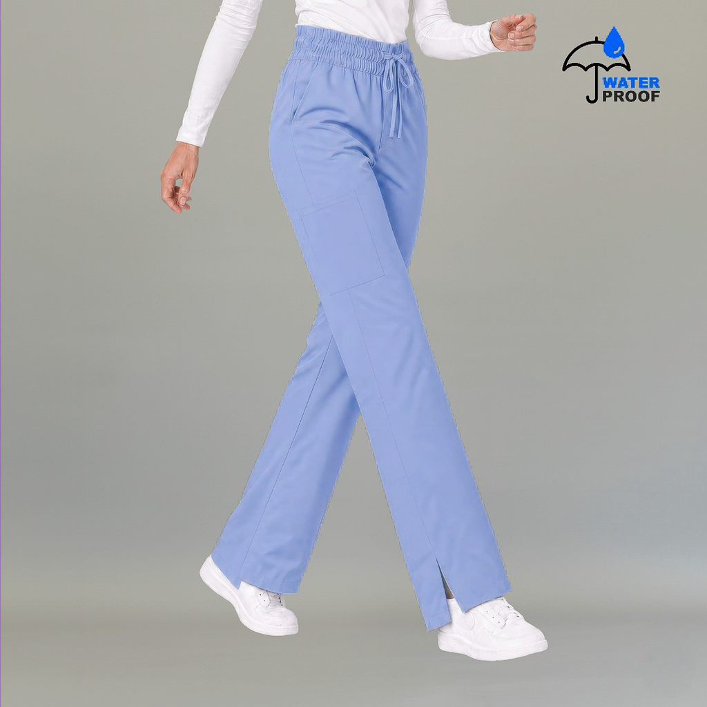 Pantalón 502 Pierna Amplia Quirúrgico Mujer Azul Plumbago Antifluido Relaxed