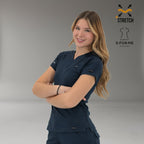 Filipina médica azul marino mujer corte slim Super Stretch