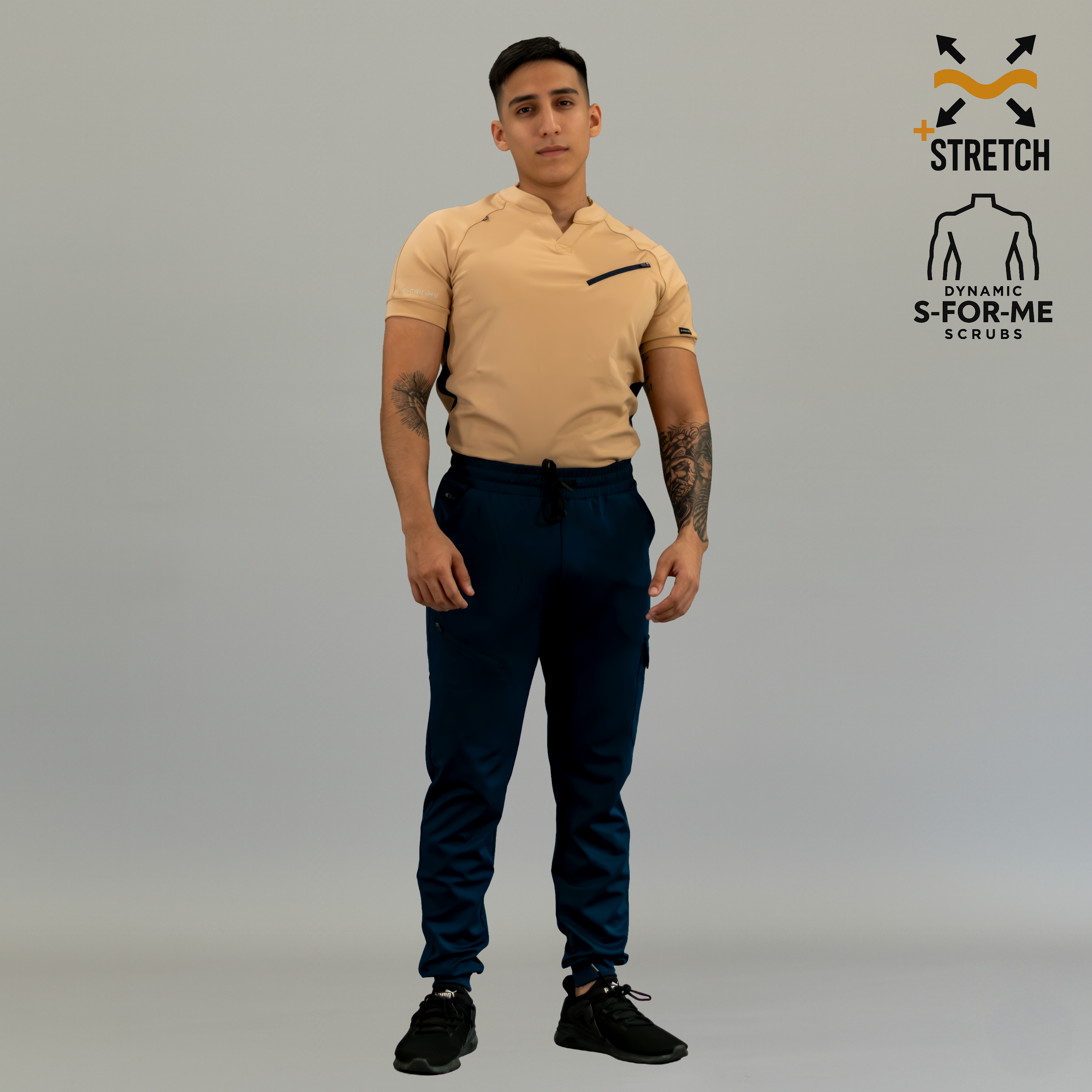 Conjunto Quirúrgico Hombre · Scrubs 905 Super Stretch · Beige