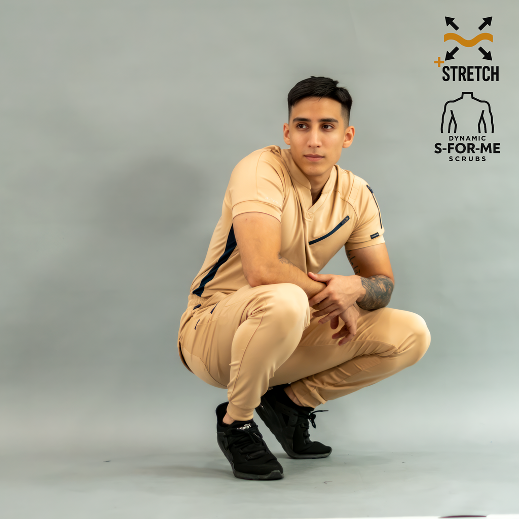 Conjunto Quirúrgico Hombre · Scrubs 905 Super Stretch · Beige