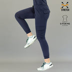 Pantalon jogger medico azul marino mujer corte slim fit tela super stretch