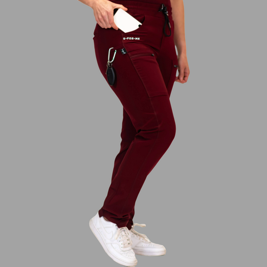Pantalón Quirúrgico Vino Mujer Antifluido, Scrubs 300