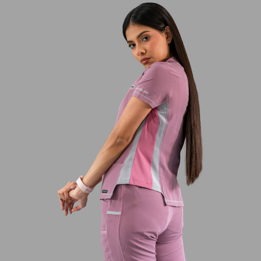 Filipina Quirúrgica Est. 301 Palo de Rosa/Gris/Rosa Mujer, Scrubs Antifluido