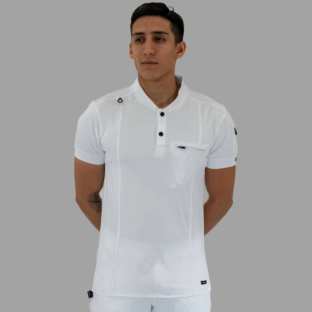 Men's Top 930 White Super Stretch, Scrubs 930