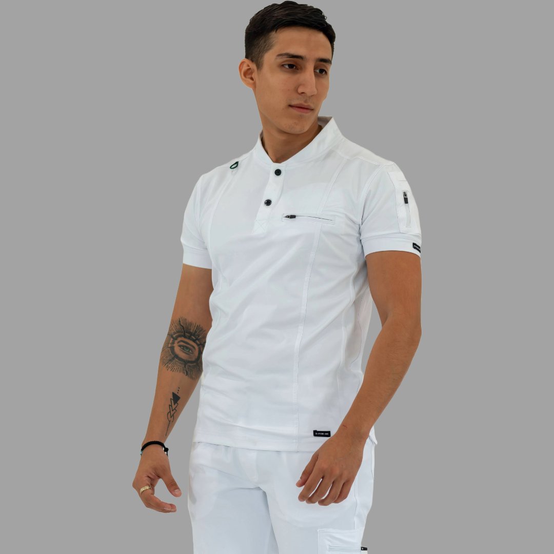 Men's Top 930 White Super Stretch, Scrubs 930