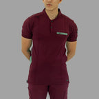 Men's Top 930 Maroon-Green Super Stretch, Scrubs 930