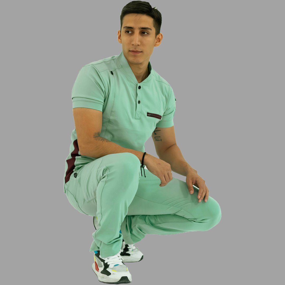 Men's Top 930 Brook Green - Maroon Super Stretch, Scrubs 930