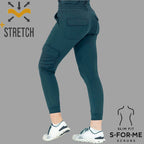 Pantalón azul petróleo para enfermera y doctora Estilo 910 tela super stretch sin arrugas