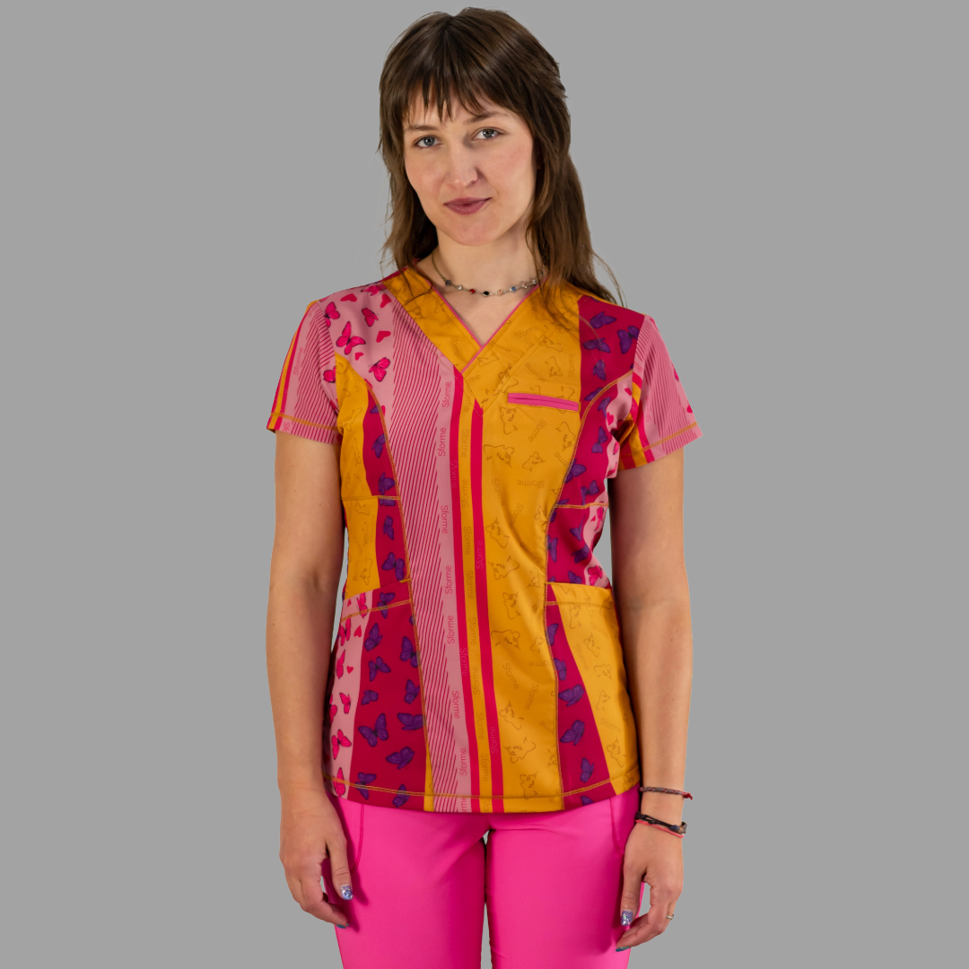 Filipina Estampada Vistas en Fiusha, Scrubs 501 F.W Mujer