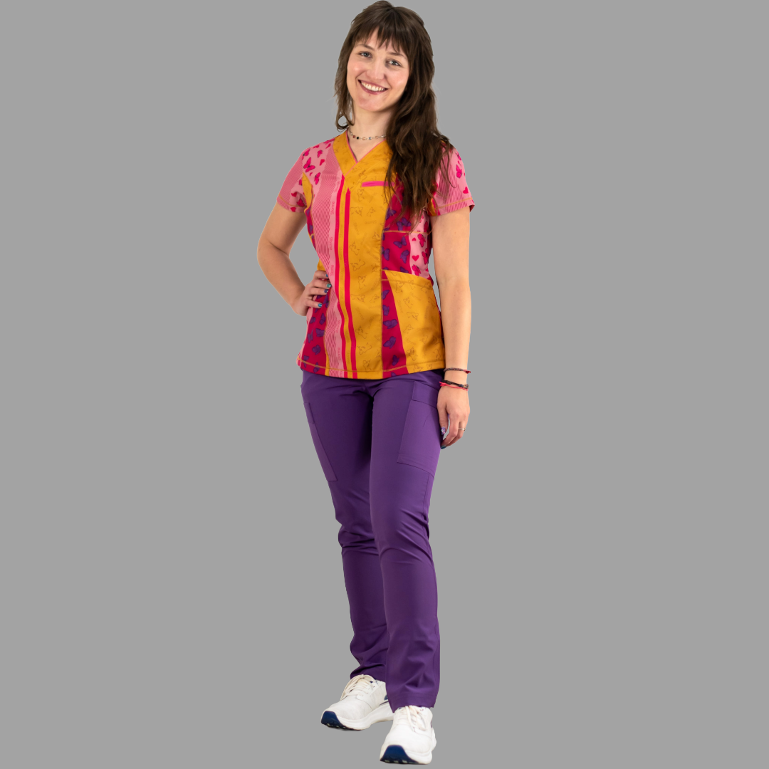 Filipina Estampada Vistas en Fiusha, Scrubs 501 F.W Mujer