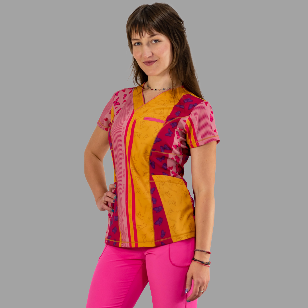 Filipina Estampada Vistas en Fiusha, Scrubs 501 F.W Mujer