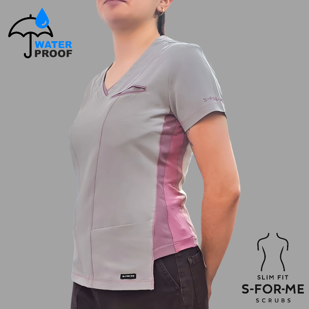 Filipina Quirúrgica Est. 301 Gris/Costado Stretch  Mujer, Scrubs Antifluido