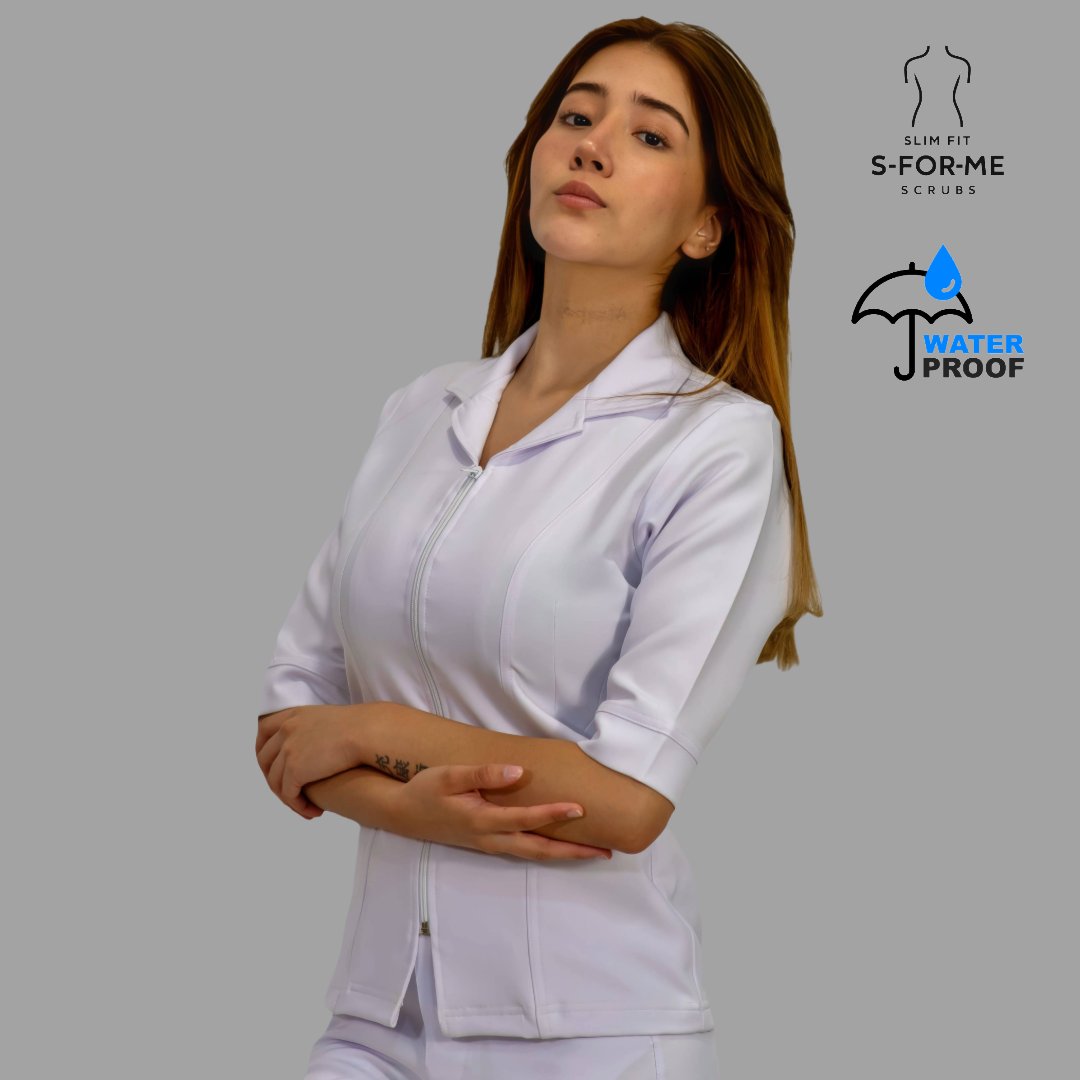 Filipina Mujer Alviero stretch Antifluido Sport Cierre Manga 3/4
