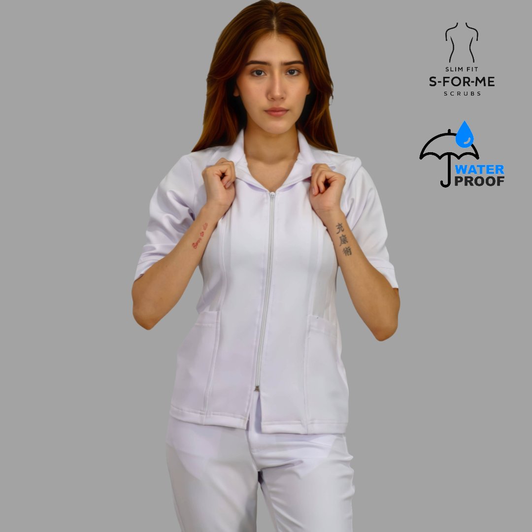 Filipina Mujer Alviero stretch Antifluido Sport Cierre Manga 3/4