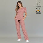 Pantalón Quirúrgico mujer 940 rosa palo Super Stretch | Cargo recto — vista 5 de 7