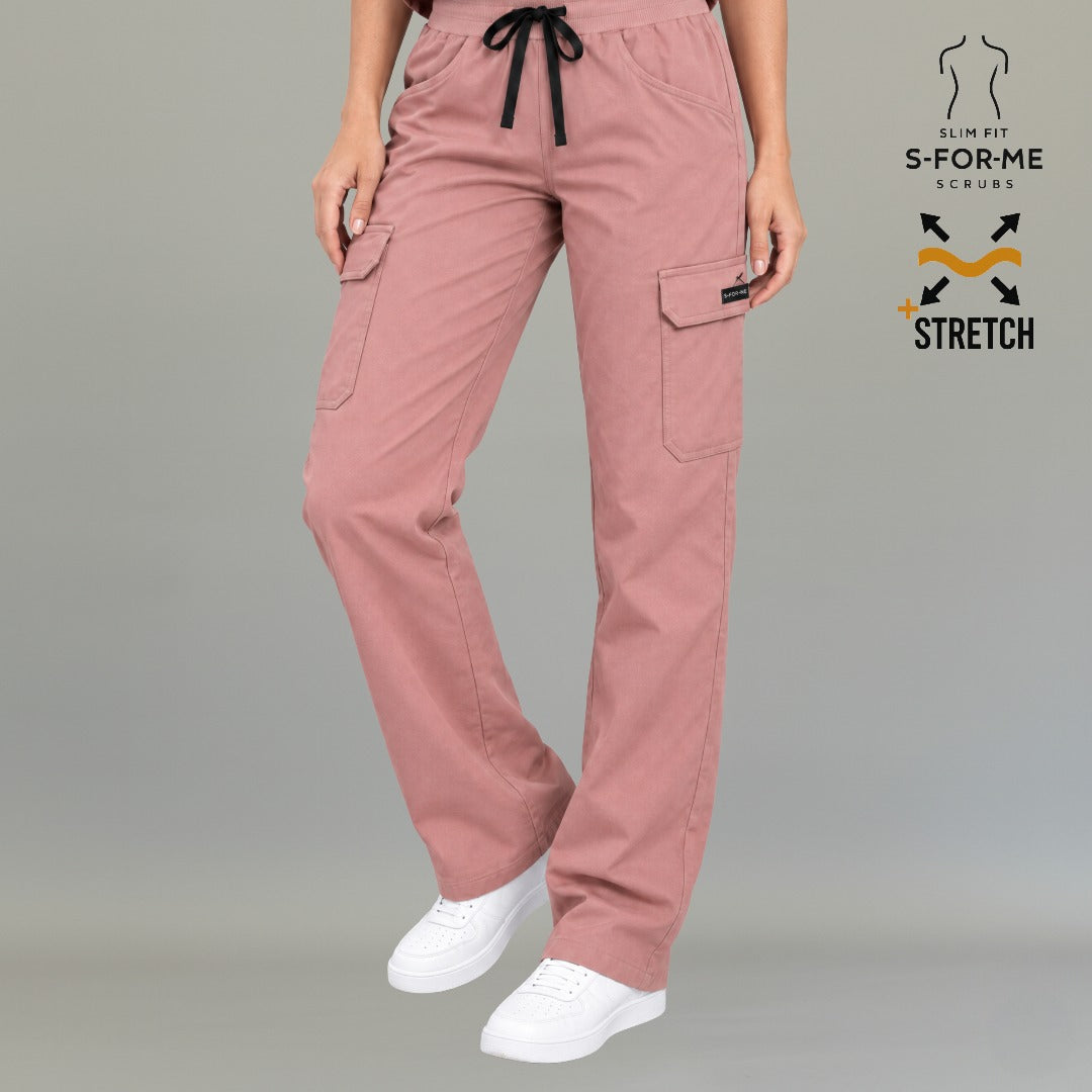 Pantalón Quirúrgico mujer 940 rosa palo Super Stretch | Cargo recto — vista 3 de 7
