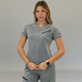 Filipina Quirúrgica Mujer Super Stretch Gris Jaspeado, Scrubs 905