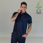 filipina bamboo hombre 510 azul marino cuello en V Sandel Medica