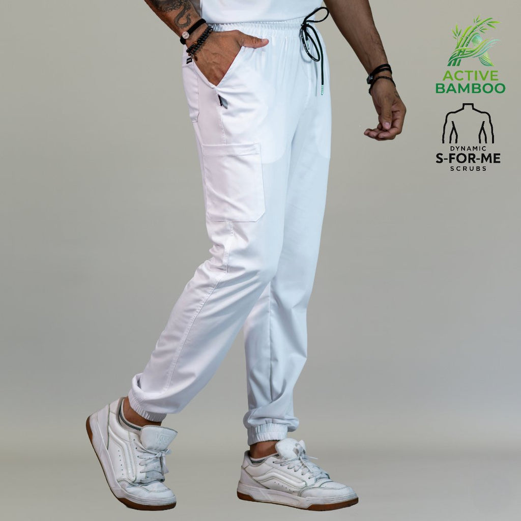 jogger bamboo hombre 510 blanco detalle cintura elastica Sandel Medica