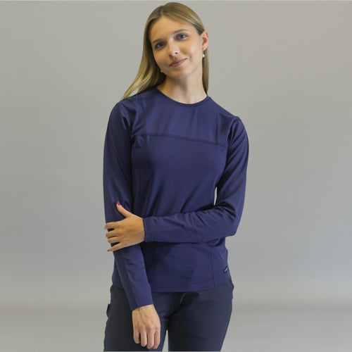 Blusa Interior Mujer Manga Larga | Azul Marino Súper Stretch