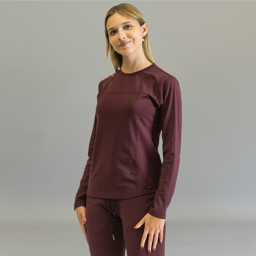 Blusa Interior Mujer Manga Larga | Vino Súper Stretch
