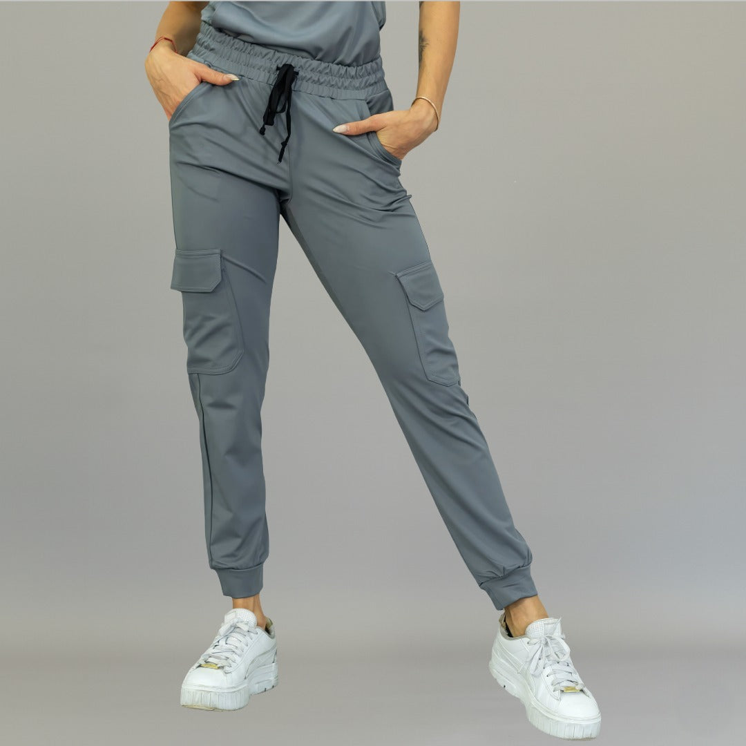 jogger quirurgico color gris en tela super stretch para mujer