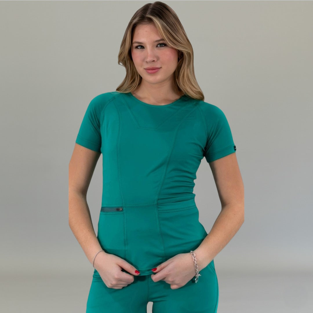 Filipina 901 Quirúrgica Mujer Slim Fit Verde Esmeralda, Super Stretch