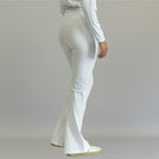 pantalon blanco para mujer super stretch acampanado