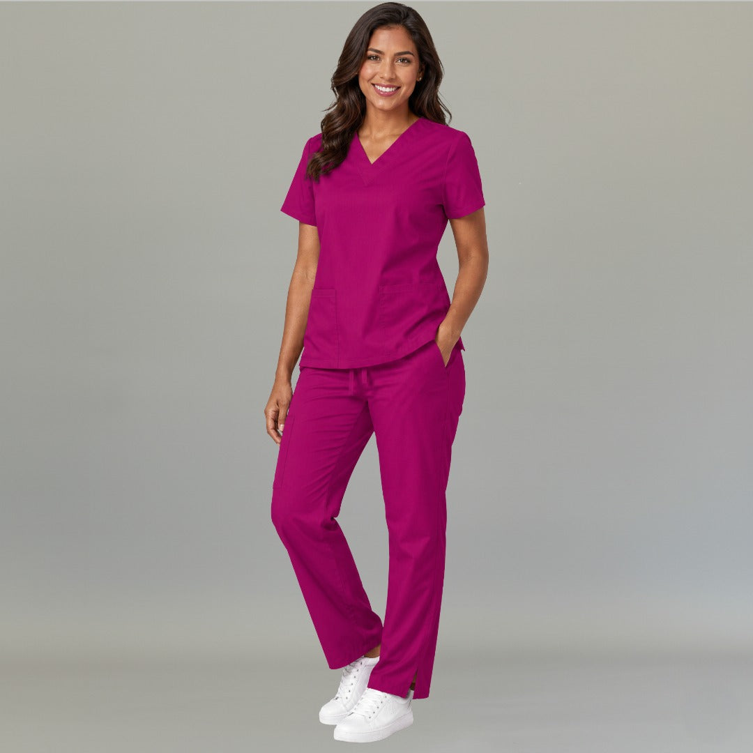 Pantalón 502 Pierna Amplia Quirúrgico Mujer Rosa Mexicano Antifluido Relaxed