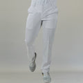 pantalon alviero blanco hombre con pretina vista frontal Sandel Medica