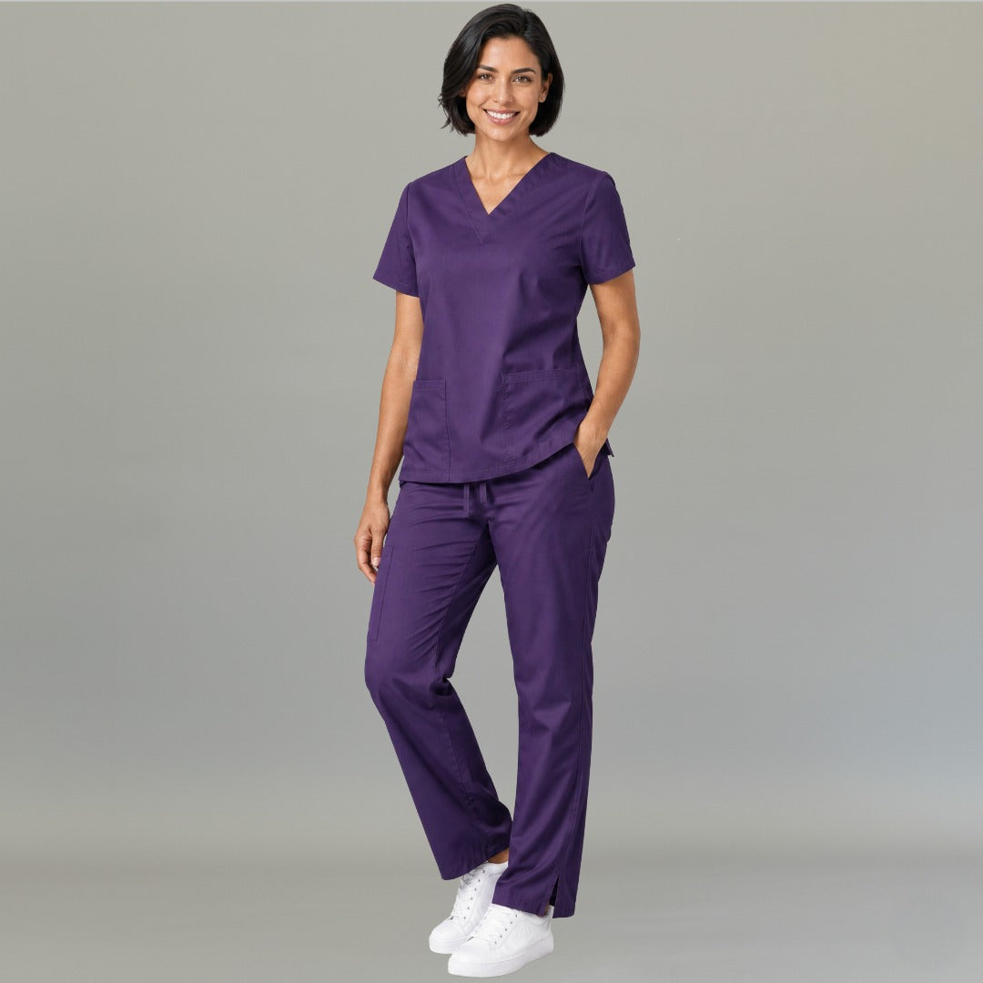 Pantalón 502 Pierna Amplia Quirúrgico Mujer Lavanda Profundo Antifluido Relaxed