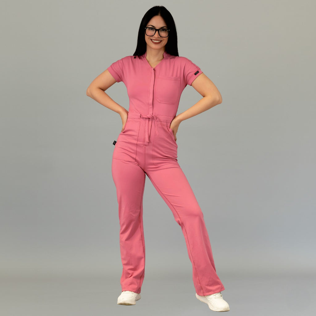 Jumpsuit Quirúrgico Mujer Estilo 945 Palo de Rosa Super Stretch Manga Corta